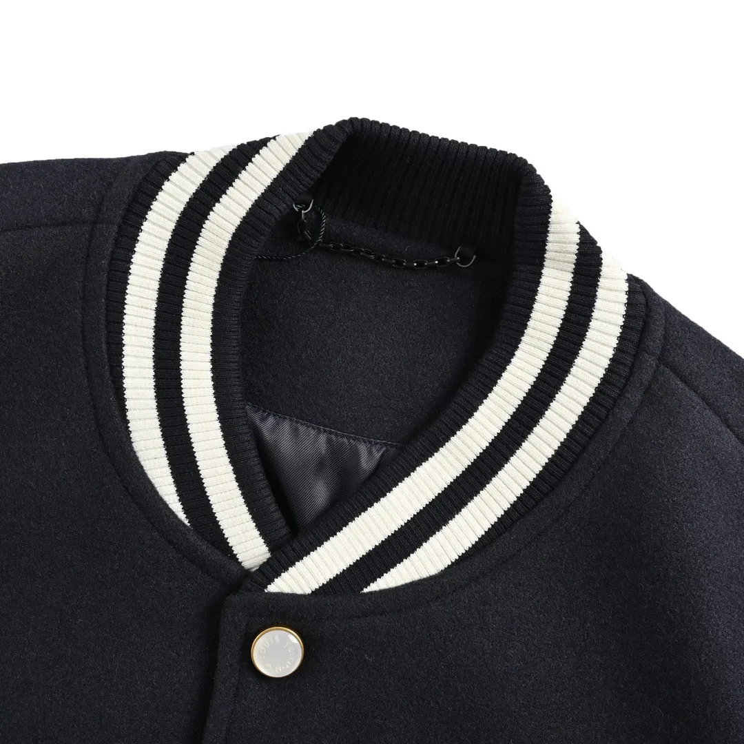 Louis Vuitton/Louis Vuitton 24Fw conch embroidered letter logo baseball jacket